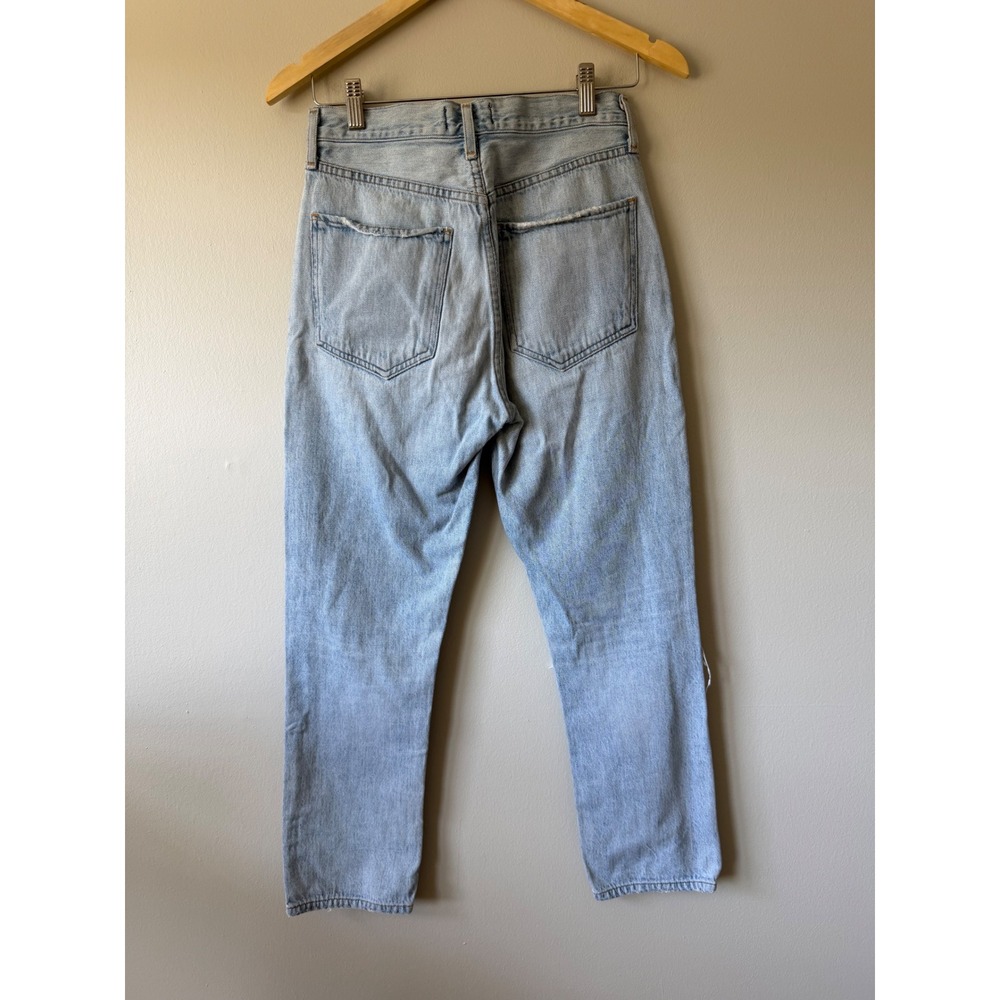 AGOLDE Riley 90's High Rise Jeans 26 Light Wash Distressed Straight Leg - Picture 8 of 9